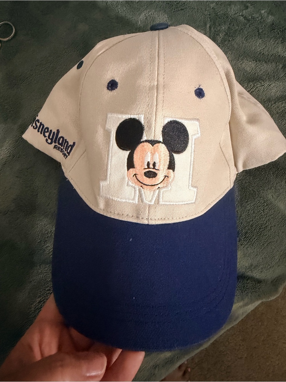 Disney Beige and Navy Mickey Embroidered Baseball Cap